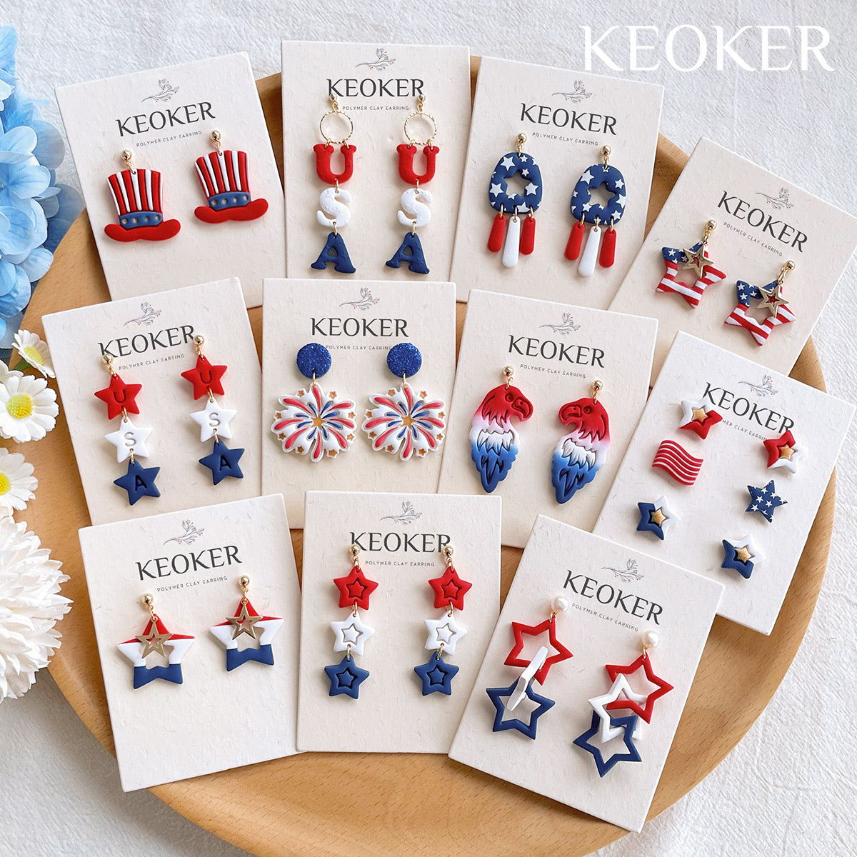 KEOKER Independence Day Polymer Clay Cutters (16 Shapes)