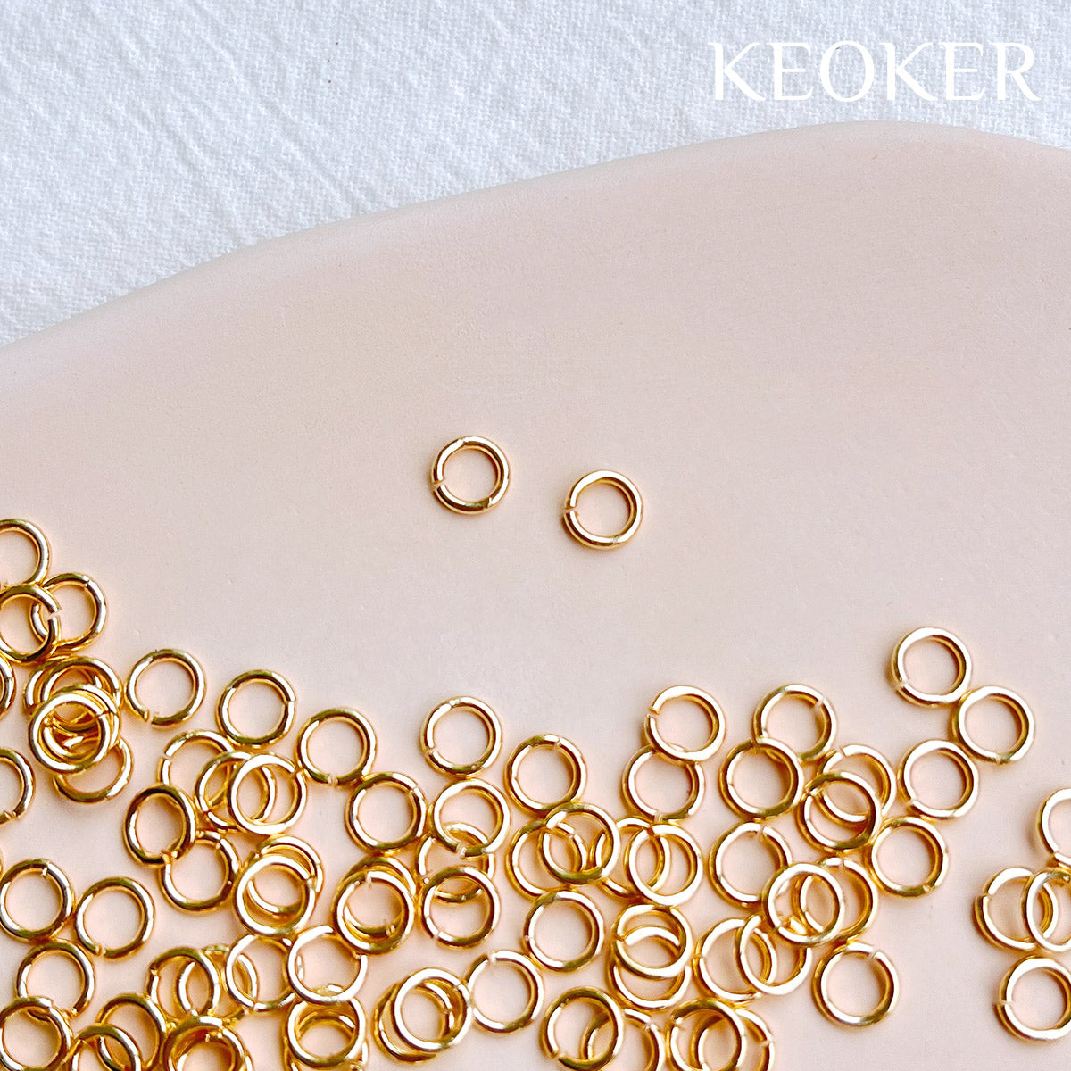 KEOKER 14k Gold Filled 4/5/6/7/8mm Jump rings(100pcs)