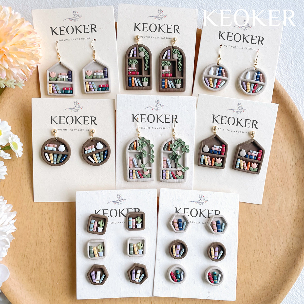 KEOKER Bookshelf Polymer Clay Cutters (8 Shapes)