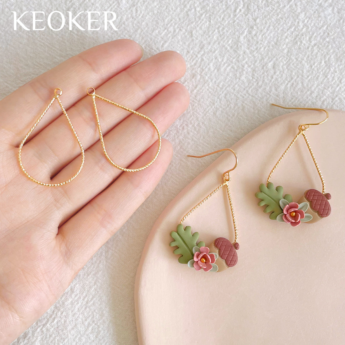 KEOKER 14K Gold Filled Teardrop Earring Frame (10 pcs)