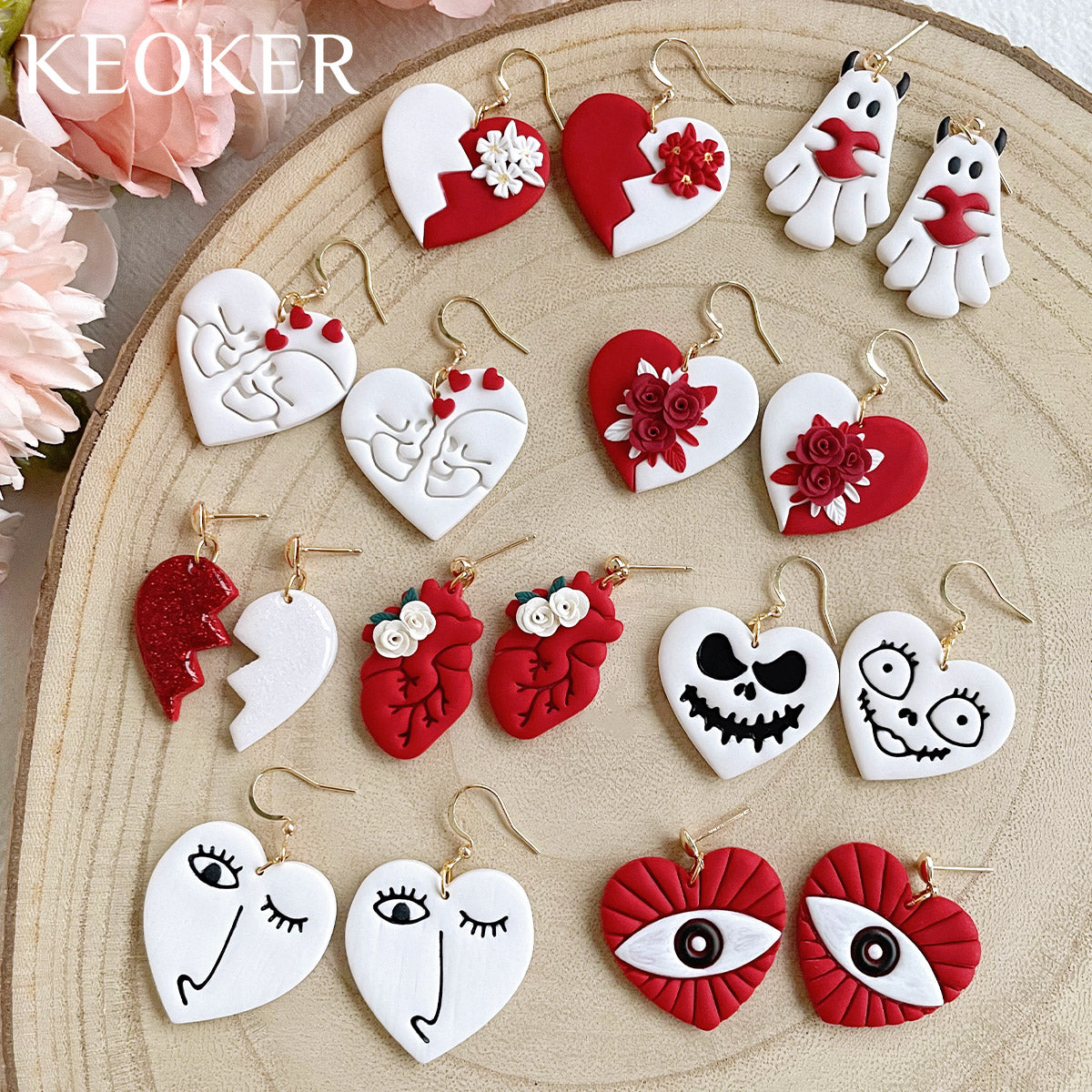 KEOKER Horror-Themed Valentines Day Clay Cutters(8 shapes)