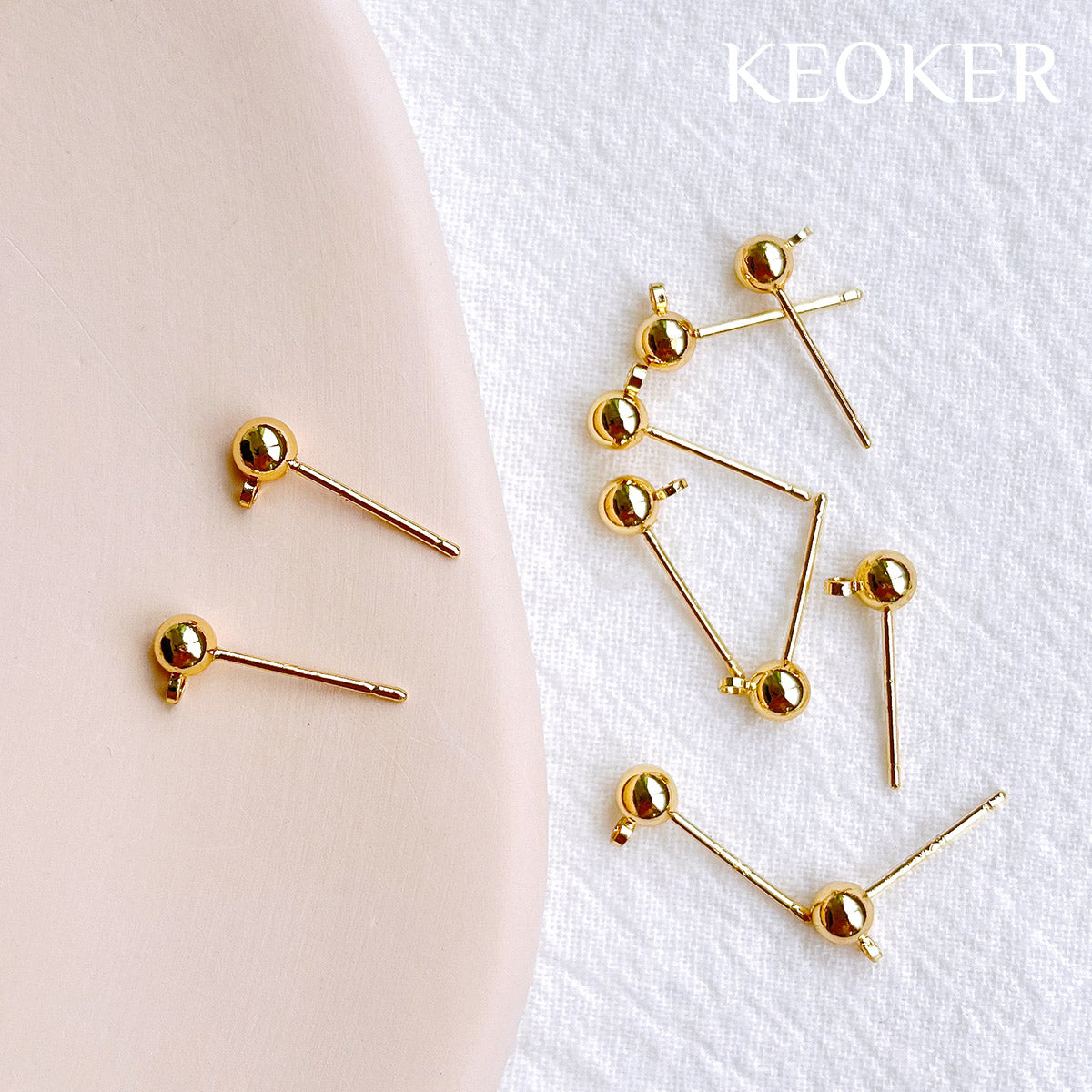 KEOKER S925 Silver Post 14K Gold Filled Earring Post(10PCS)