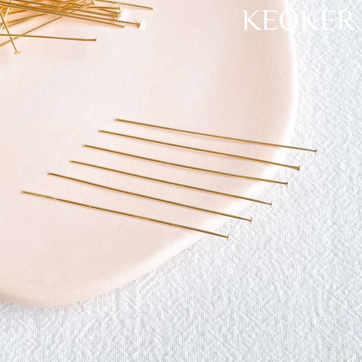 KEOKER 14K Gold Filled Flat Head Pins (50pcs)