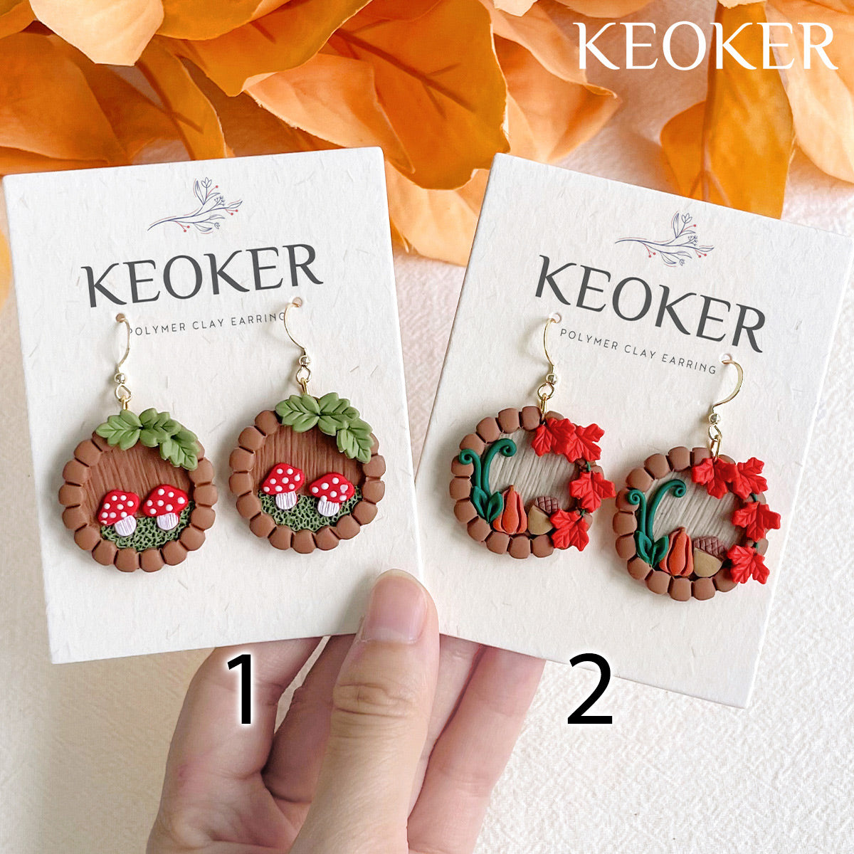 KEOKER Fall Bookshelf Polymer Clay Earrings