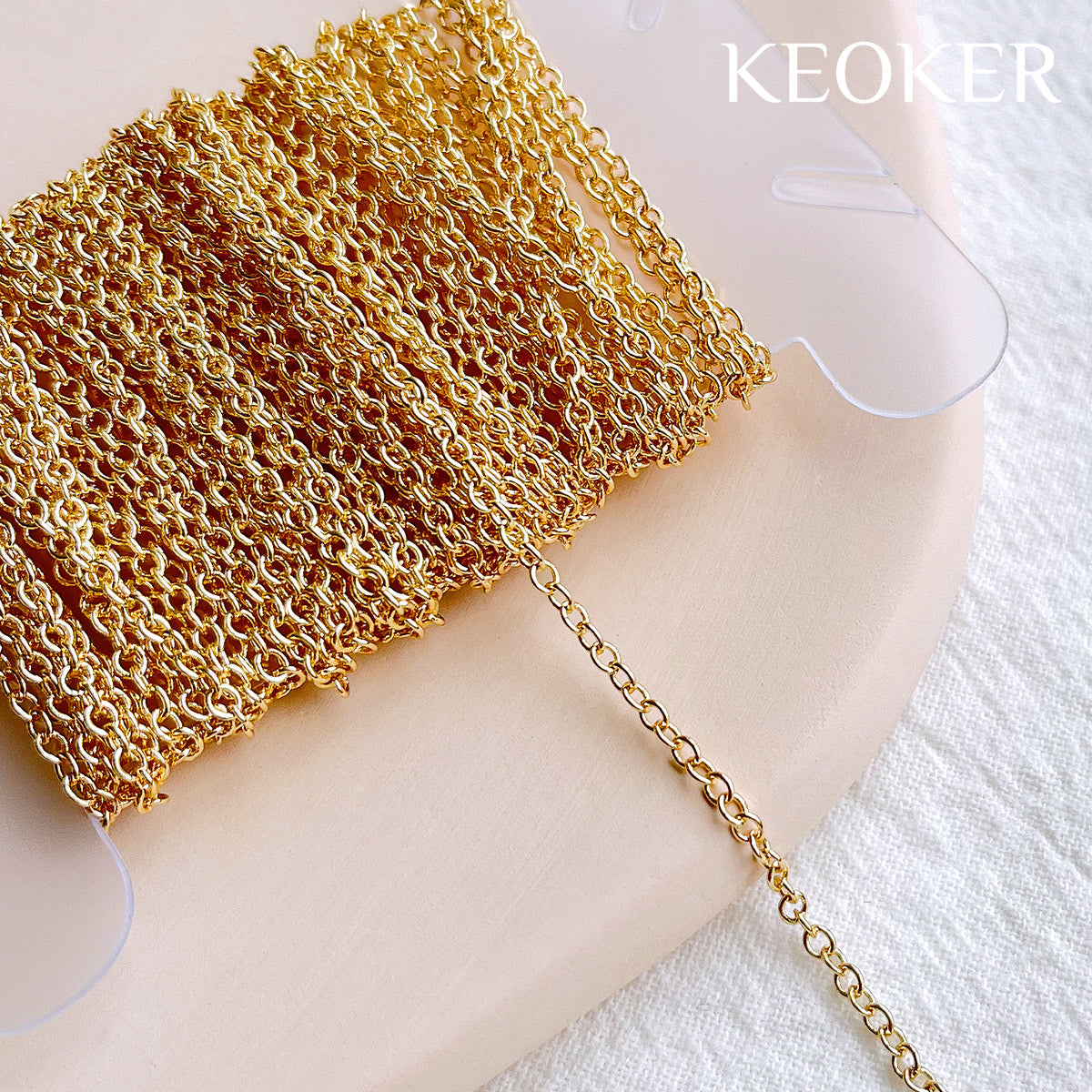 KEOKER 14k Gold Filled Cable Chain(1 Meters)