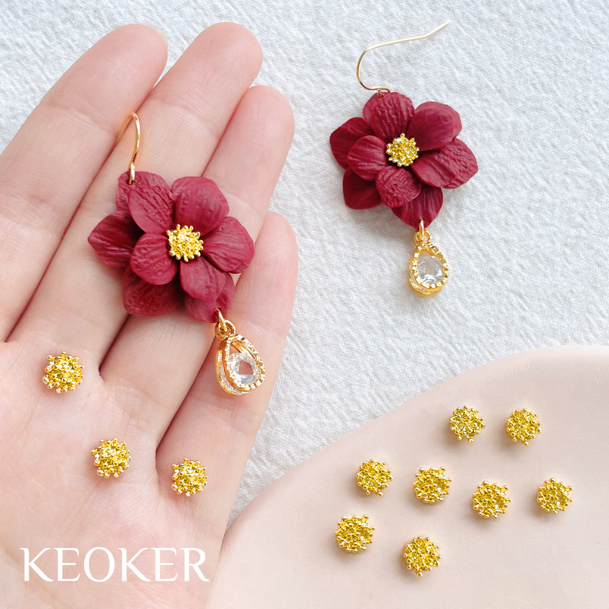 KEOKER 14K Gold Filled Flower Center (10 PCS)