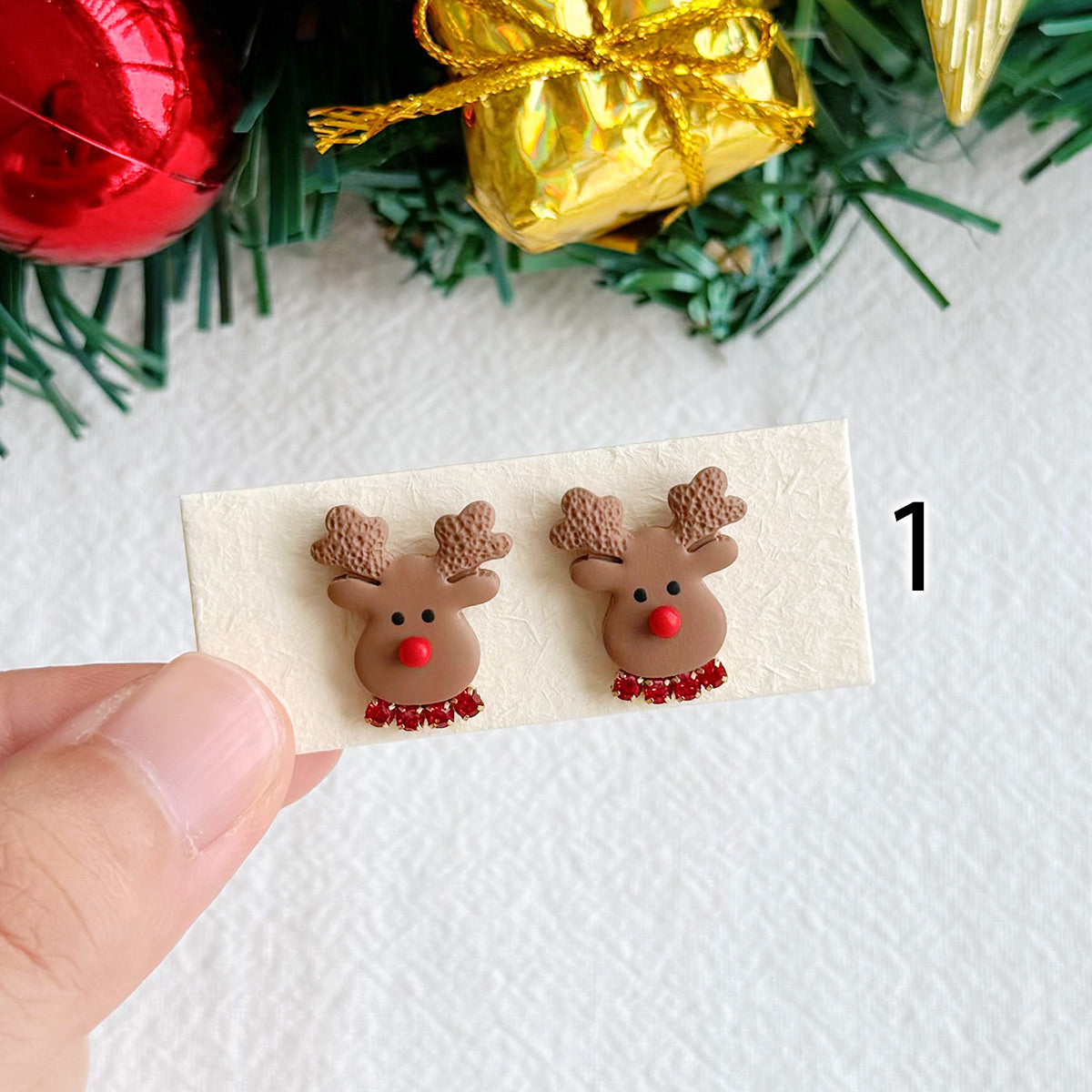 KEOKER Christmas Polymer Clay Stud Earrings