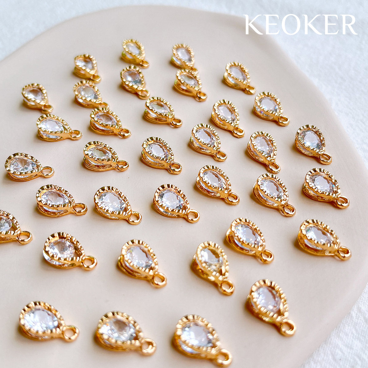 KEOKER 14K Gold Plated Crystal Pendant(10PCS)