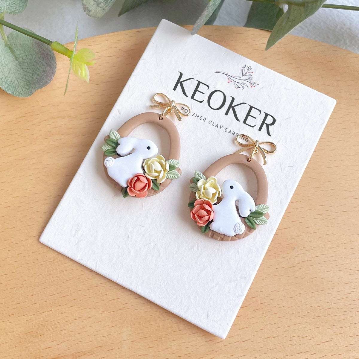 KEOKER Rabbit Polymer Clay Earrings