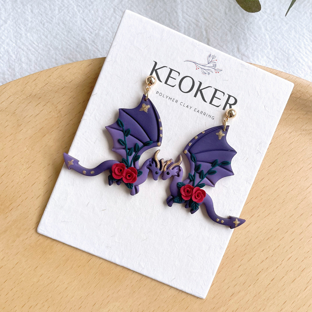 KEOKER Dragon Polymer Clay Earrings