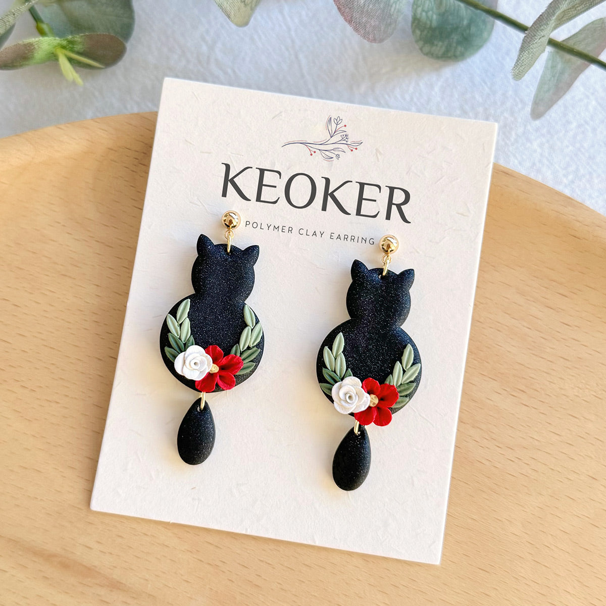 KEOKER Cat Polymer Clay Earrings