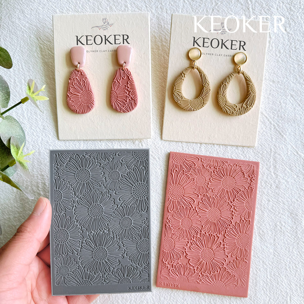 KEOKER Spring Polymer Clay Texture Sheets