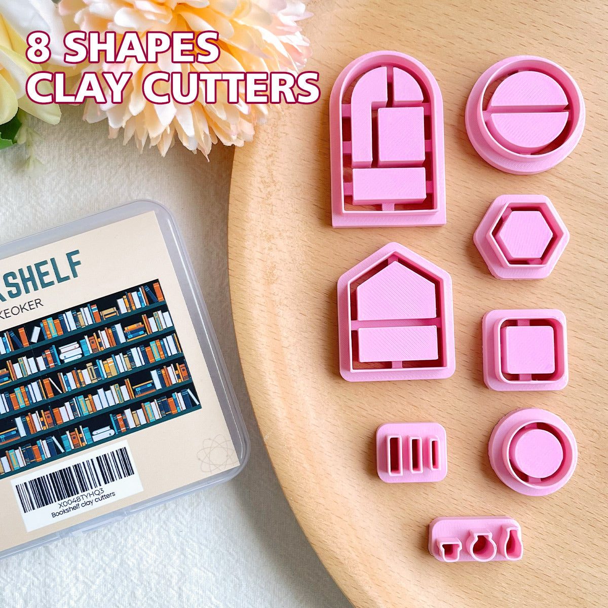 KEOKER Bookshelf Polymer Clay Cutters (8 Shapes)