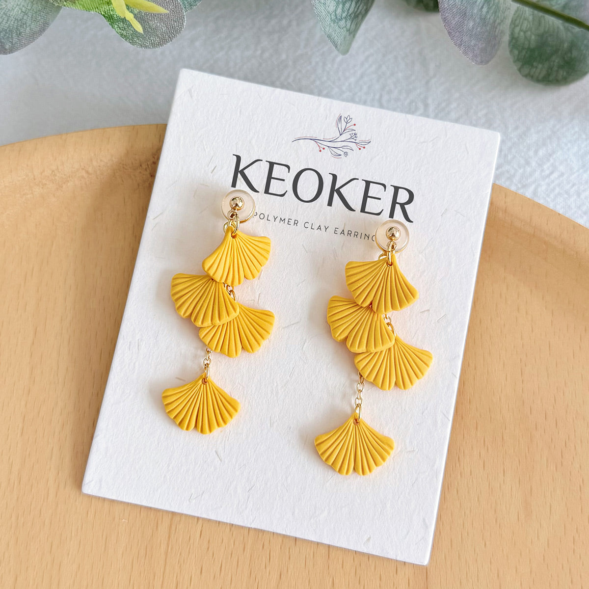 KEOKER Leaf Polymer Clay Earrings