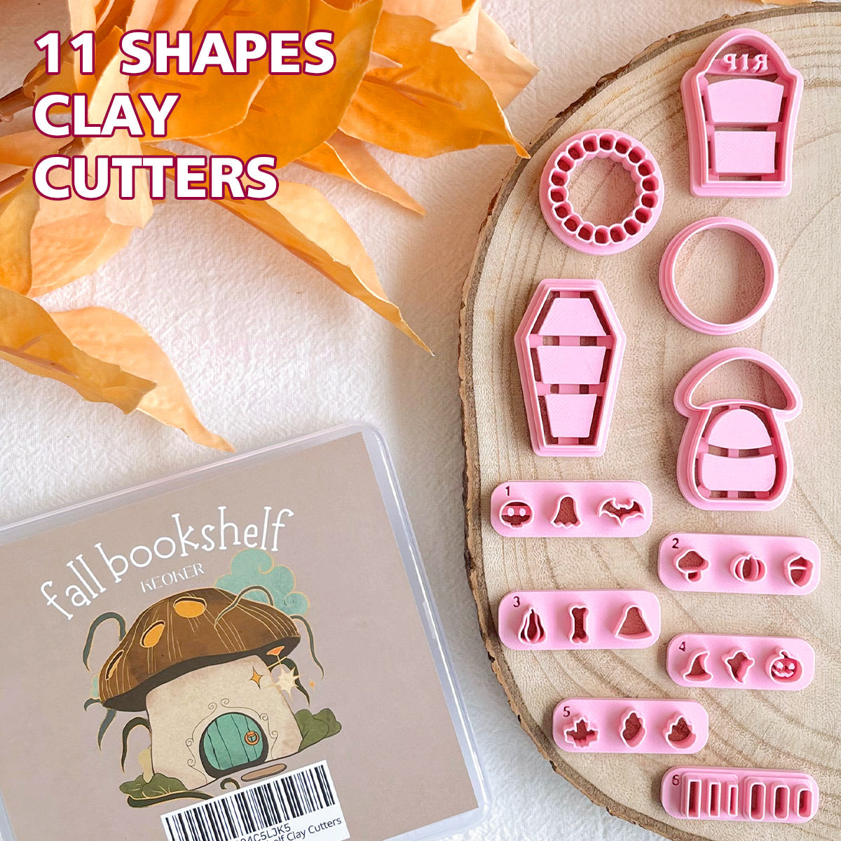 KEOKER Fall Bookshelf Clay Cutter ( 11 shapes )