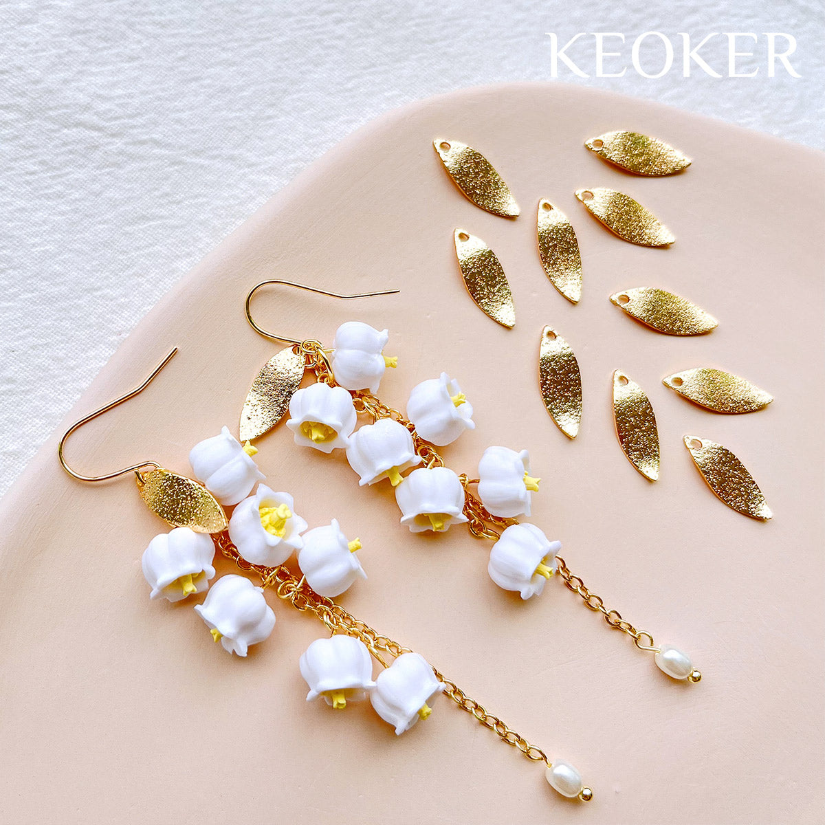 KEOKER 14K Gold Filled Leaf Charms(4PCS)