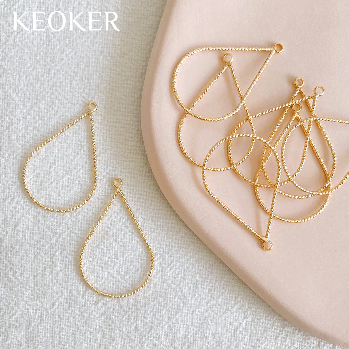 KEOKER 14K Gold Filled Teardrop Earring Frame (10 pcs)