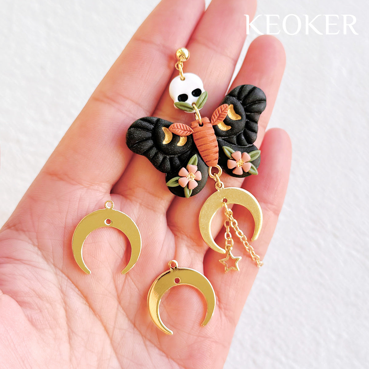 KEOKER 14K Gold Filled Moon Charms (10 PCS)