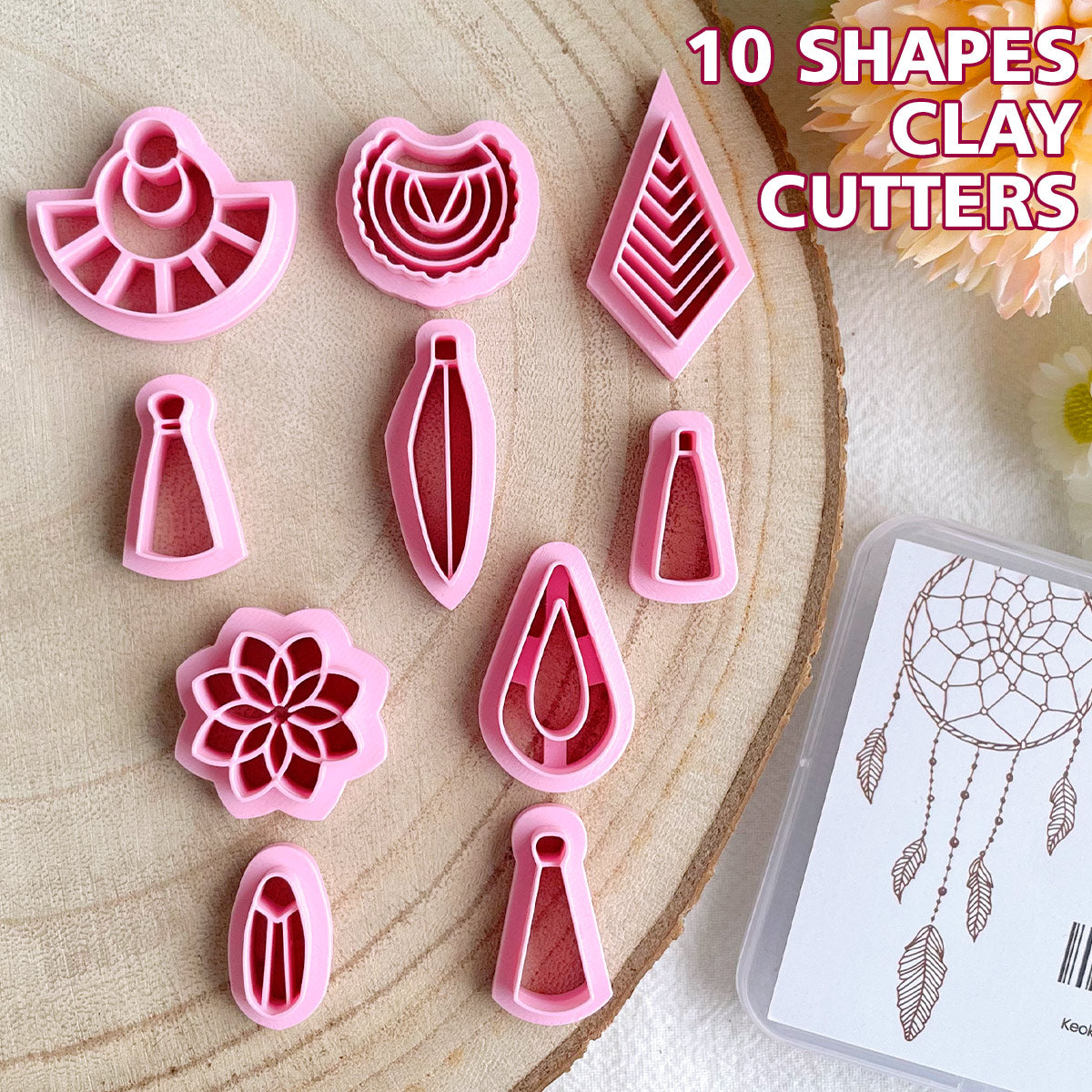 KEOKER Macrame Polymer Clay Cutters (10 shapes)