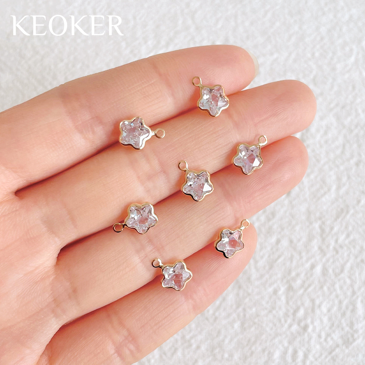 KEOKER 14K Gold Filled Zircon Flower Pendant (10PCS)