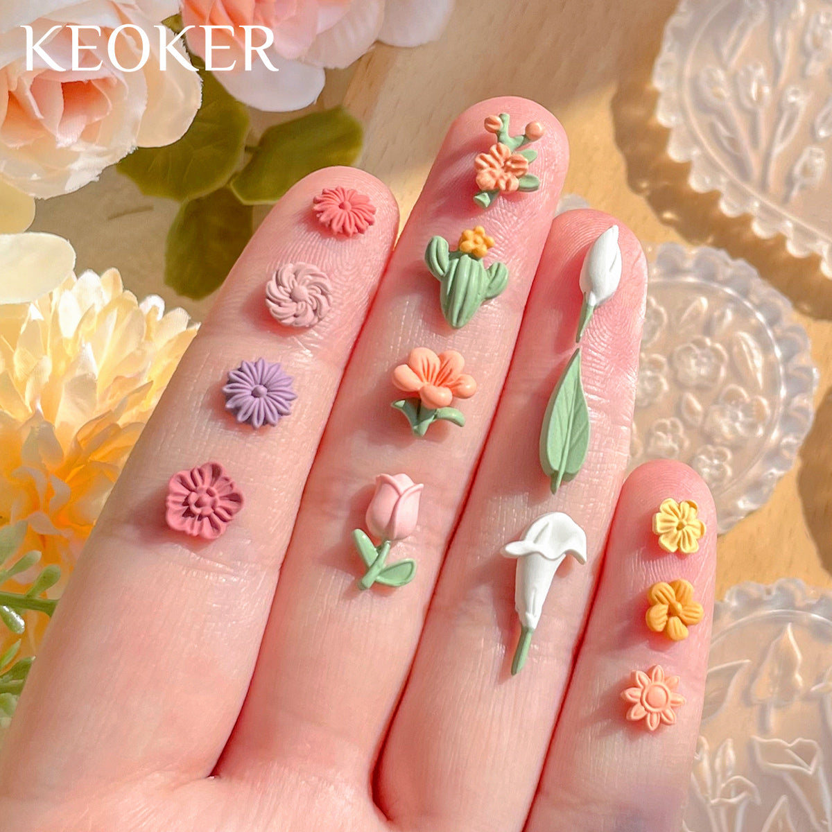 KEOKER Spring Polymer Clay Molds(8PCS)