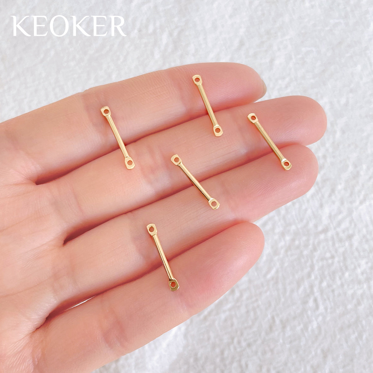 KEOKER 14K Gold Filled 15mm Stick Connectors (10 PCS)