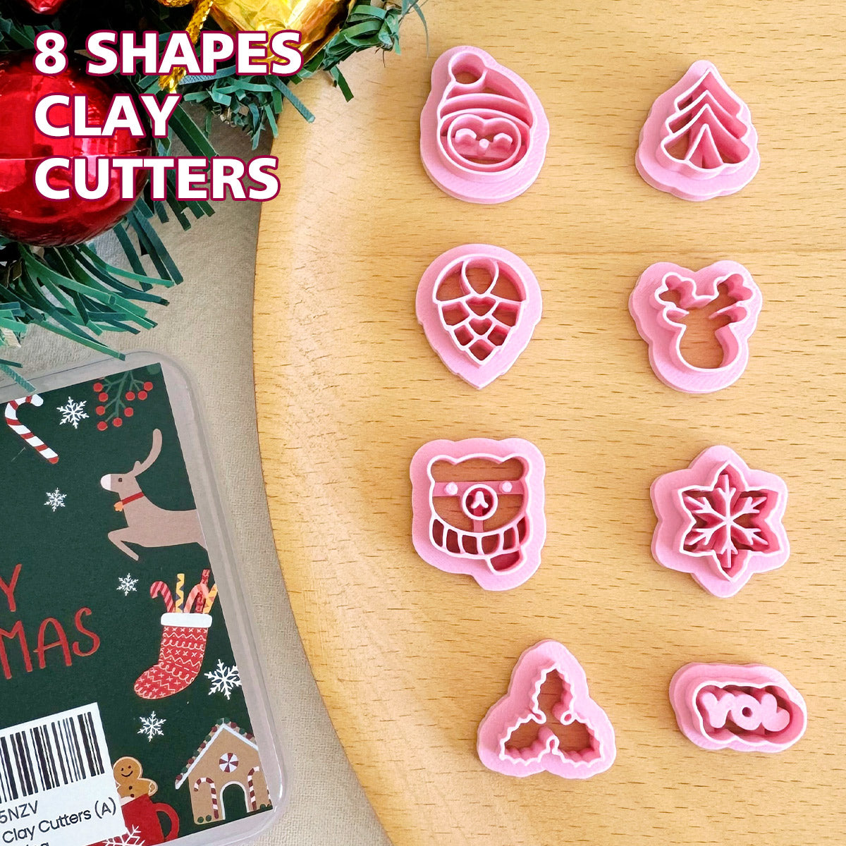 KEOKER Christmas Clay Cutters (8 Shapes)