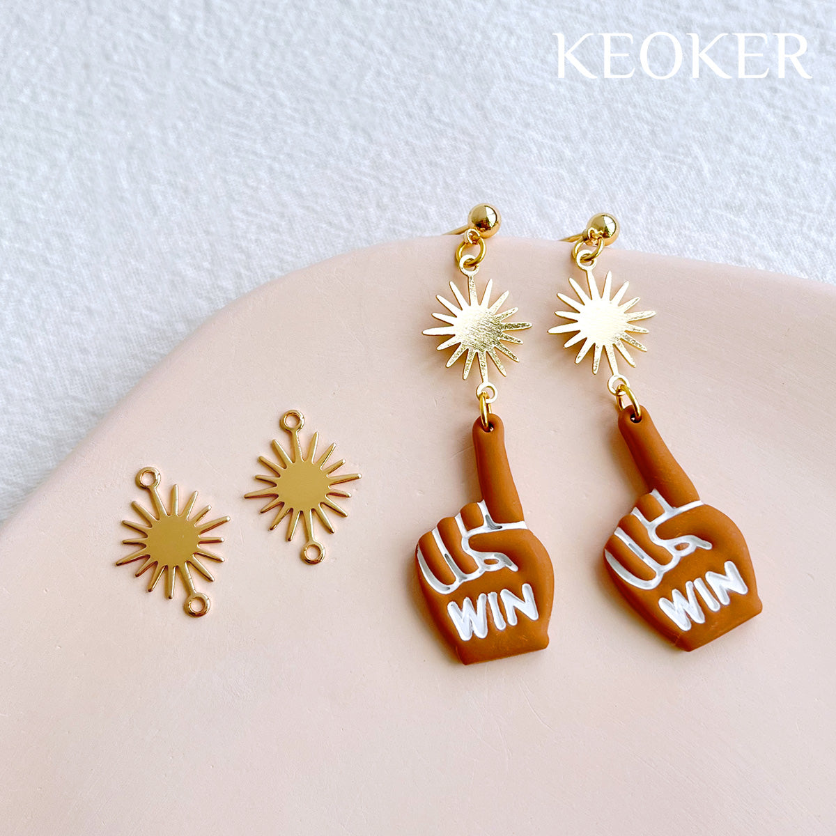 KEOKER 14K Gold Plated Sun Connector Charms (10 PCS)