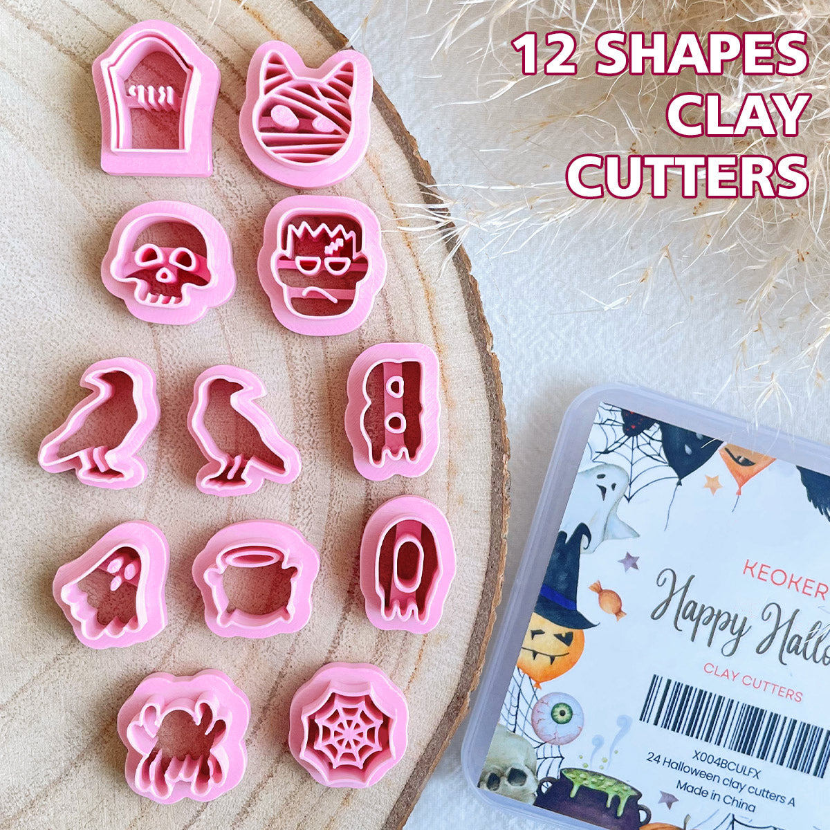 KEOKER Halloween Polymer Clay Cutters (12 shapes)