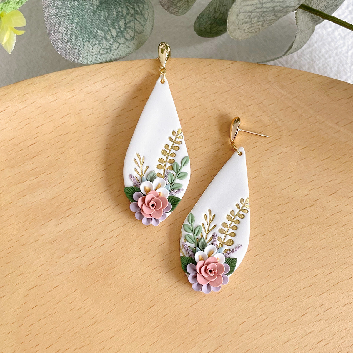 KEOKER Floral Polymer Clay Earrings