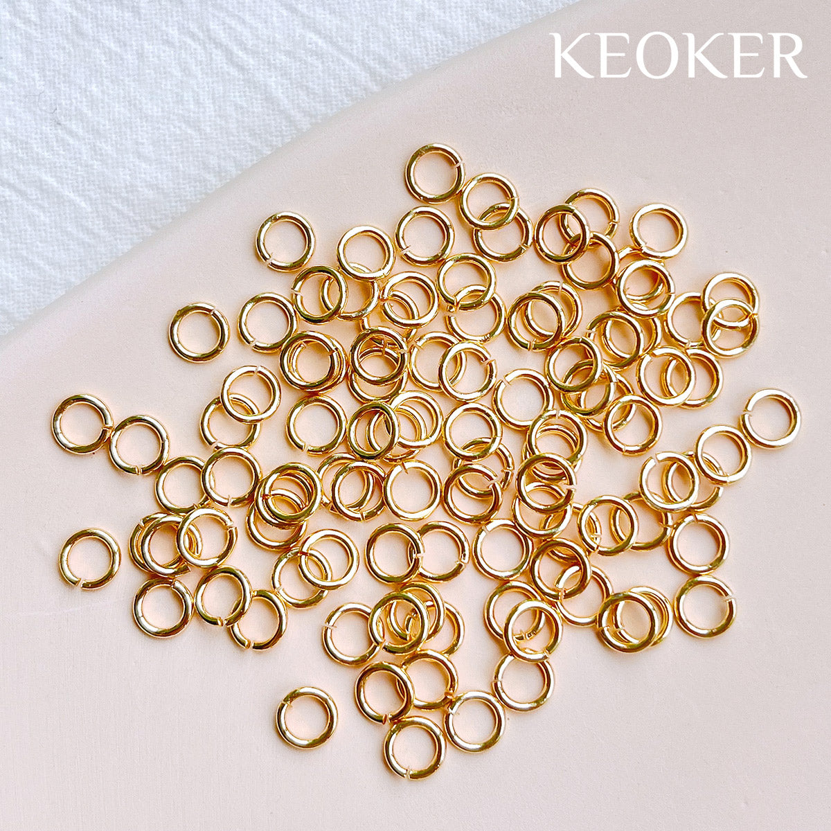 KEOKER 14k Gold Filled 4/5/6/7/8mm Jump rings(100pcs)