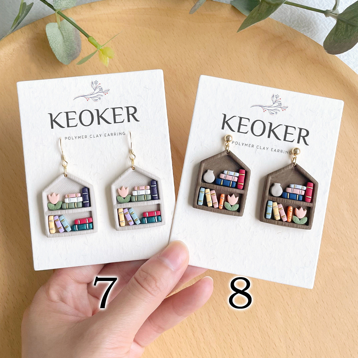 KEOKER Bookshelf Polymer Clay Earrings