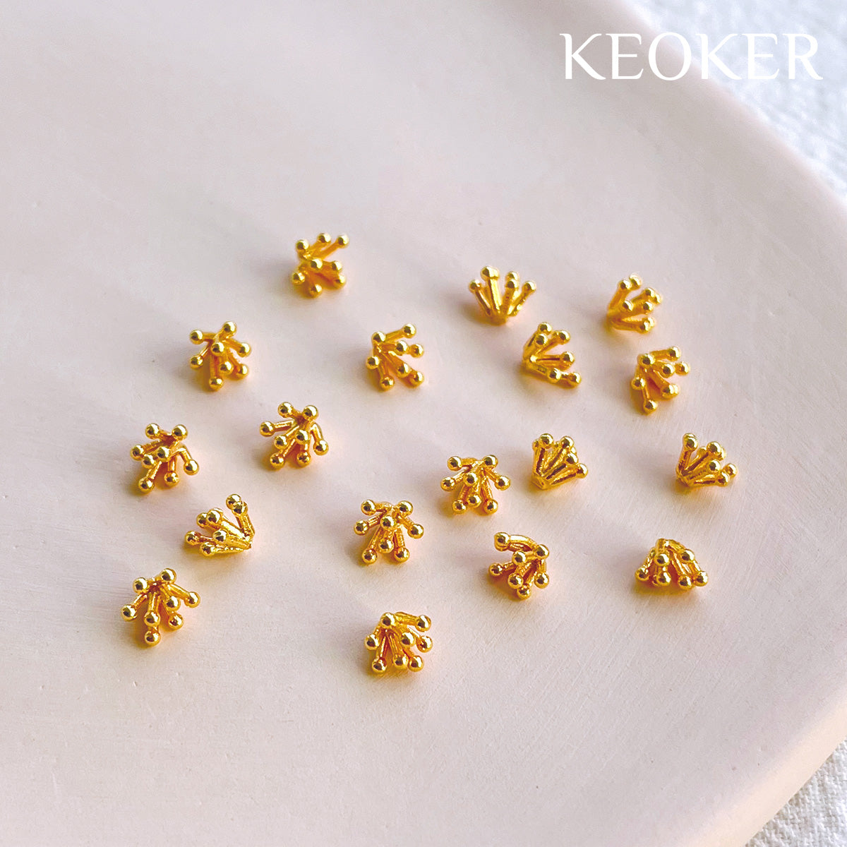 KEOKER 18K Gold Filled Flower Centers (10 PCS)