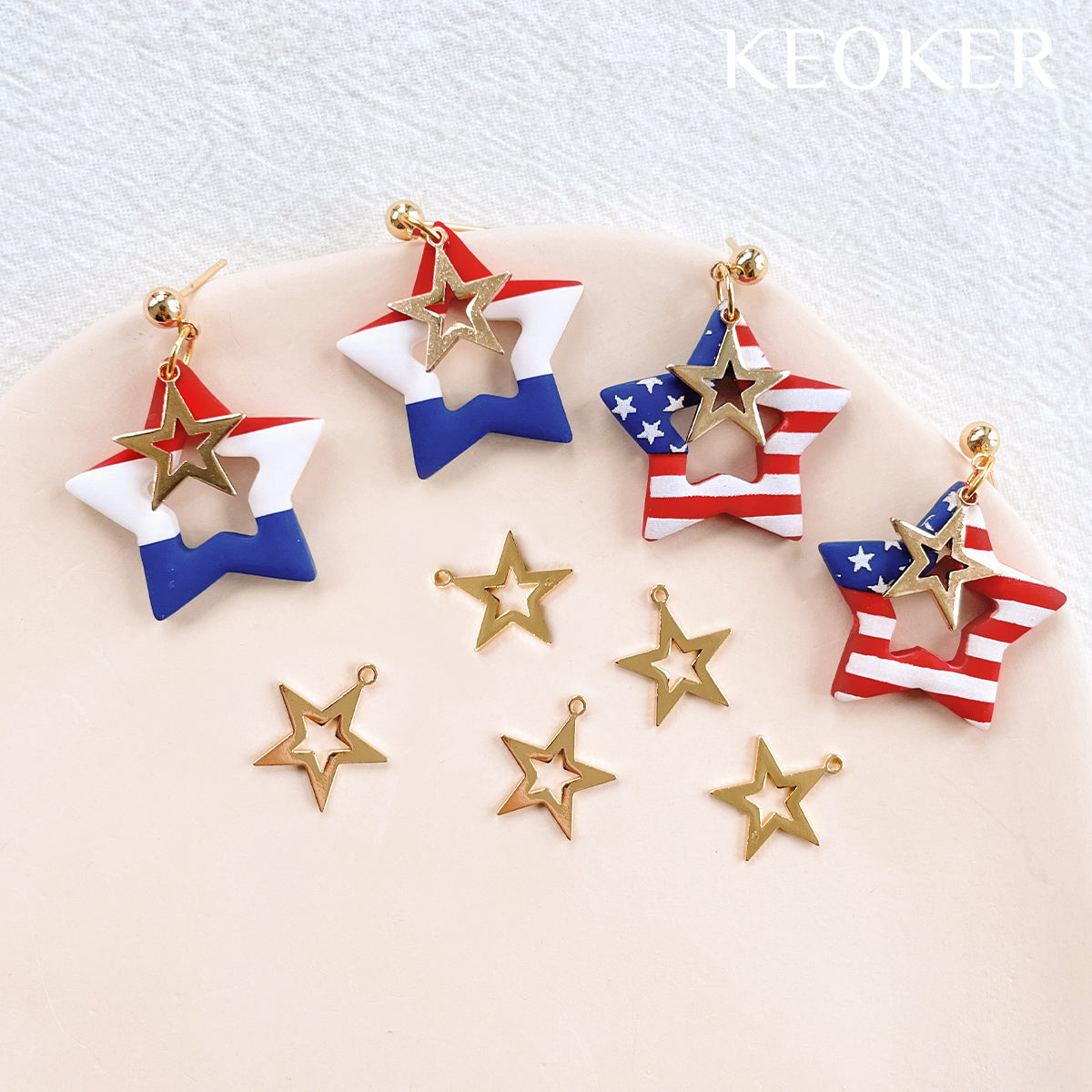 KEOKER 14K Gold Filled 12mm Star Charm With Loop (10 PCS)