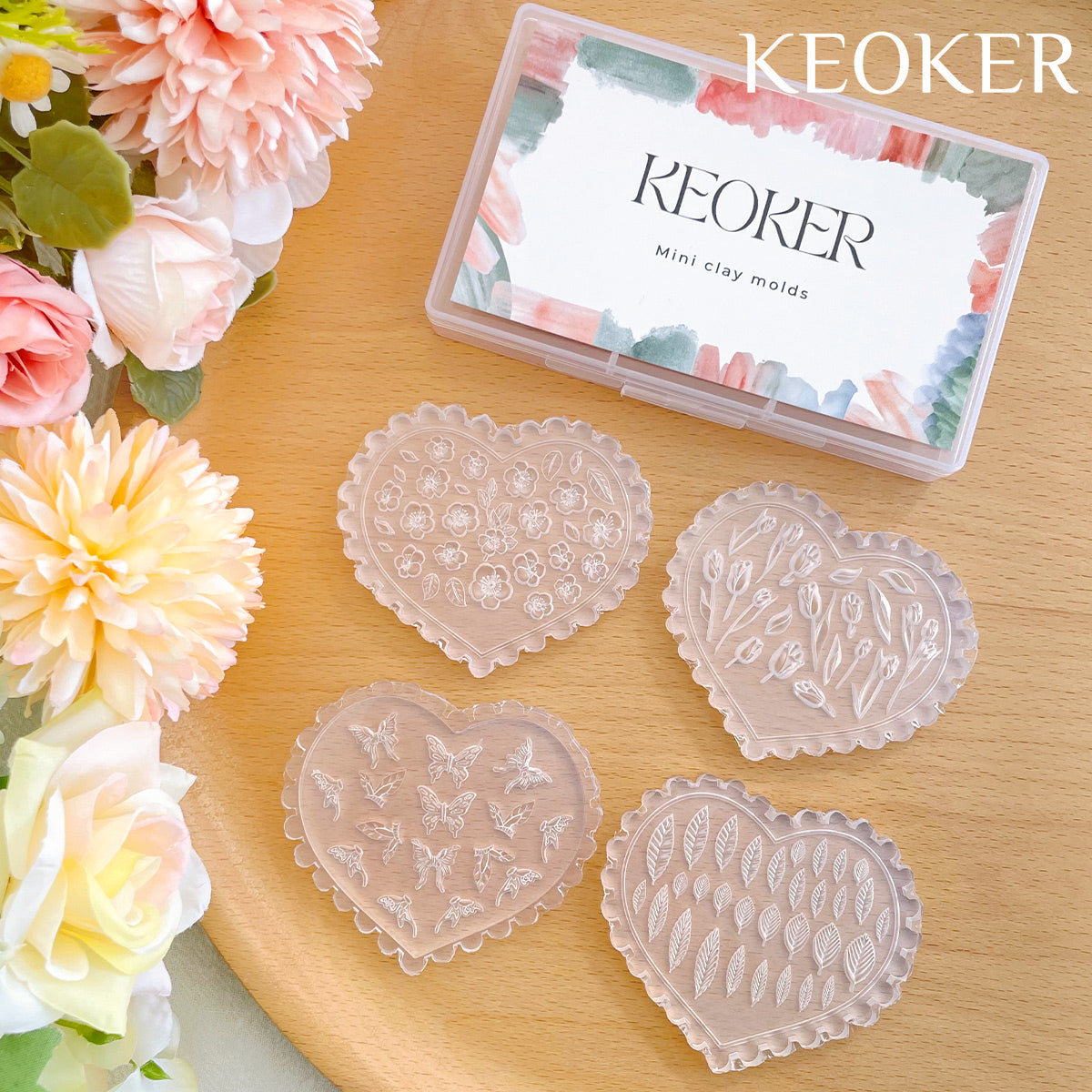 KEOKER Spring Polymer Clay Molds(4PCS)