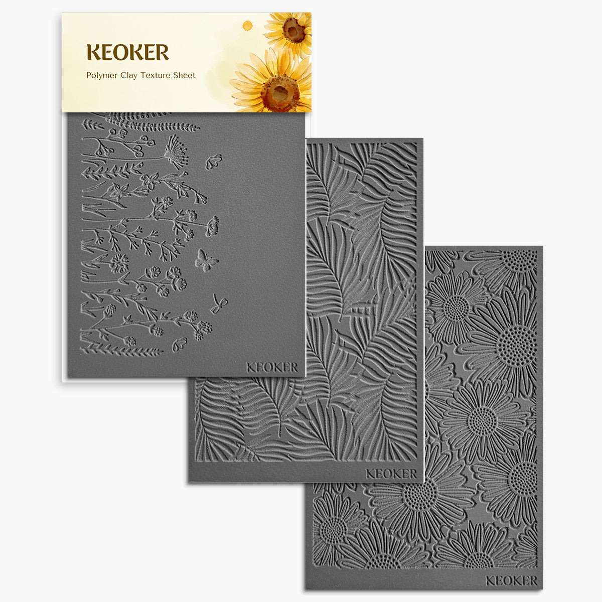 KEOKER Spring Polymer Clay Texture Sheets