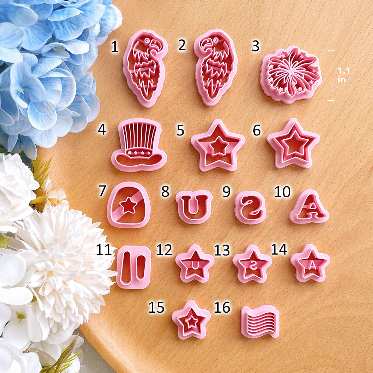 KEOKER Independence Day Polymer Clay Cutters (16 Shapes)