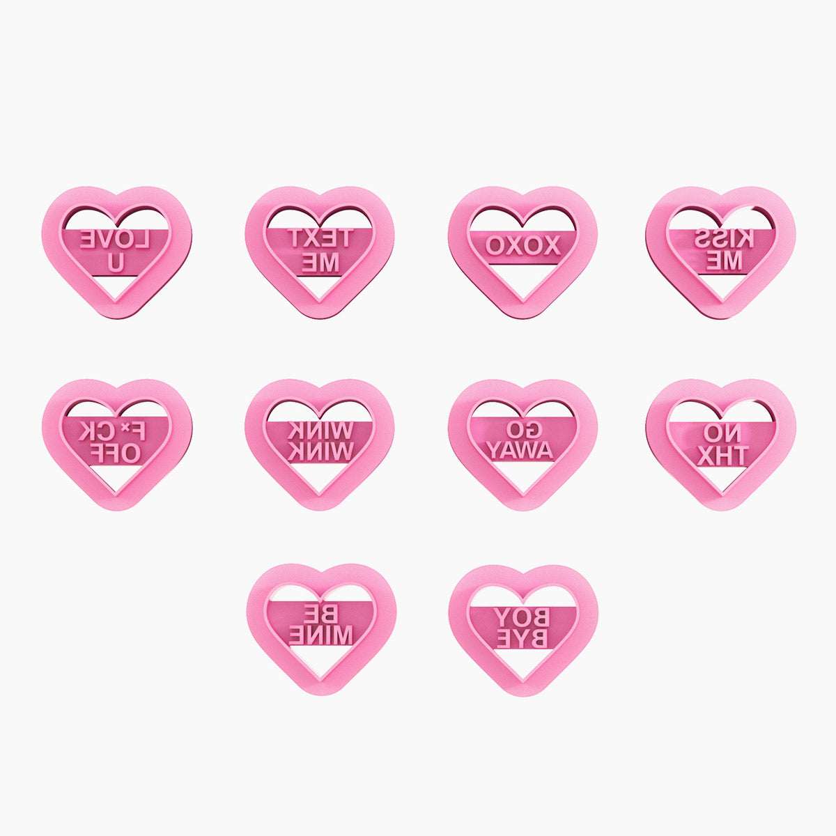 KEOKER Valentines day Heart Polymer Clay Cutters (10 Shapes)