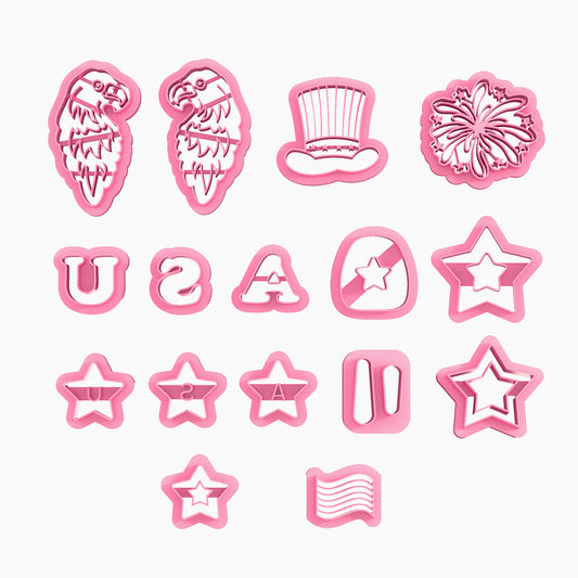 KEOKER Independence Day Polymer Clay Cutters (16 Shapes)