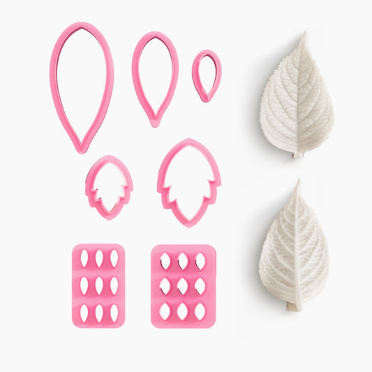 KEOKER Leaf Clay Cutters & Molds (7 Shapes & 2 molds)