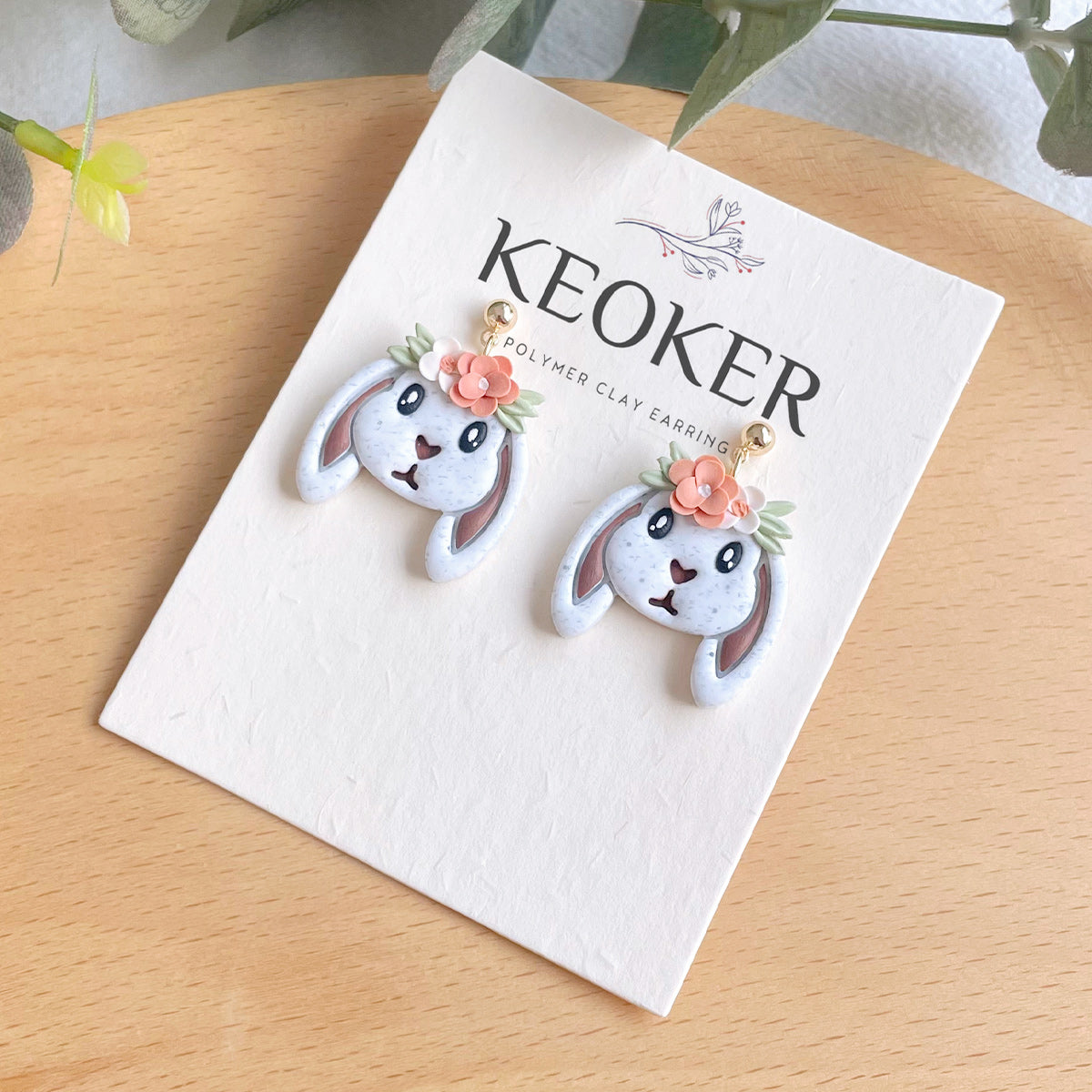 KEOKER Rabbit Polymer Clay Earrings