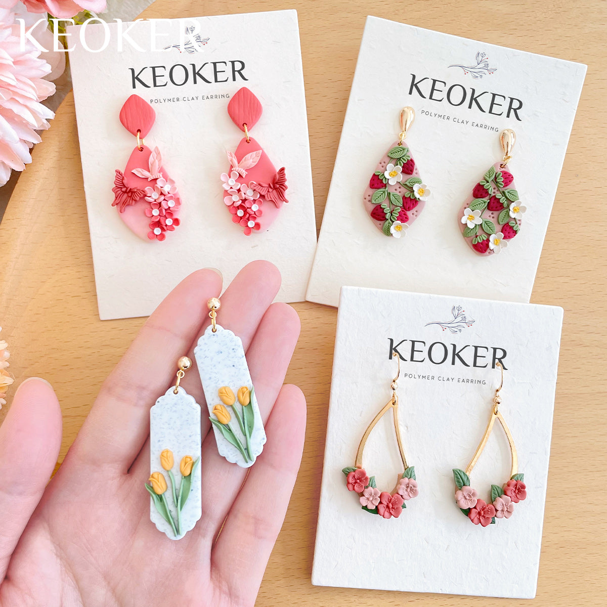 KEOKER Spring Polymer Clay Molds(4PCS)