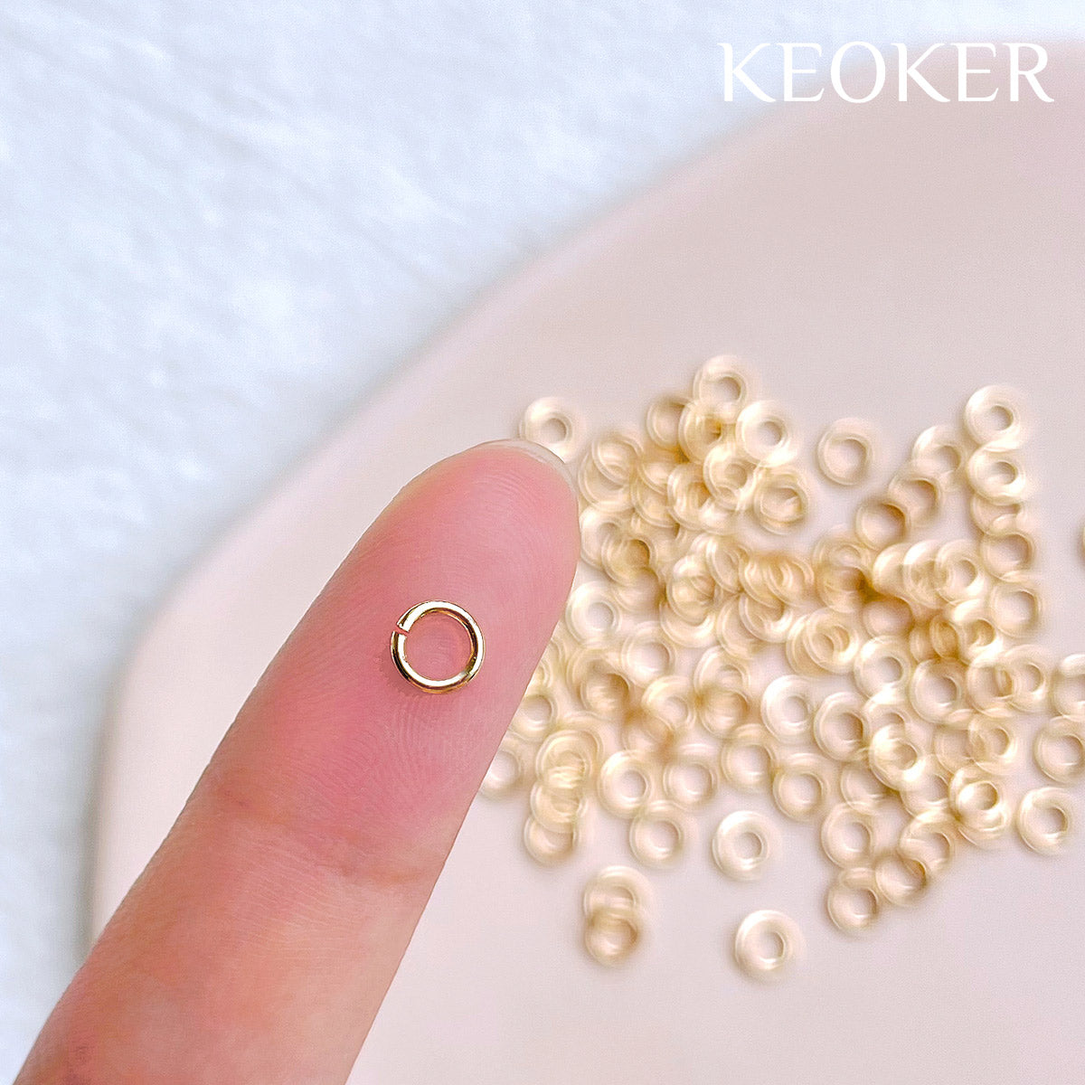 KEOKER 14k Gold Filled 4/5/6/7/8mm Jump rings(100pcs)