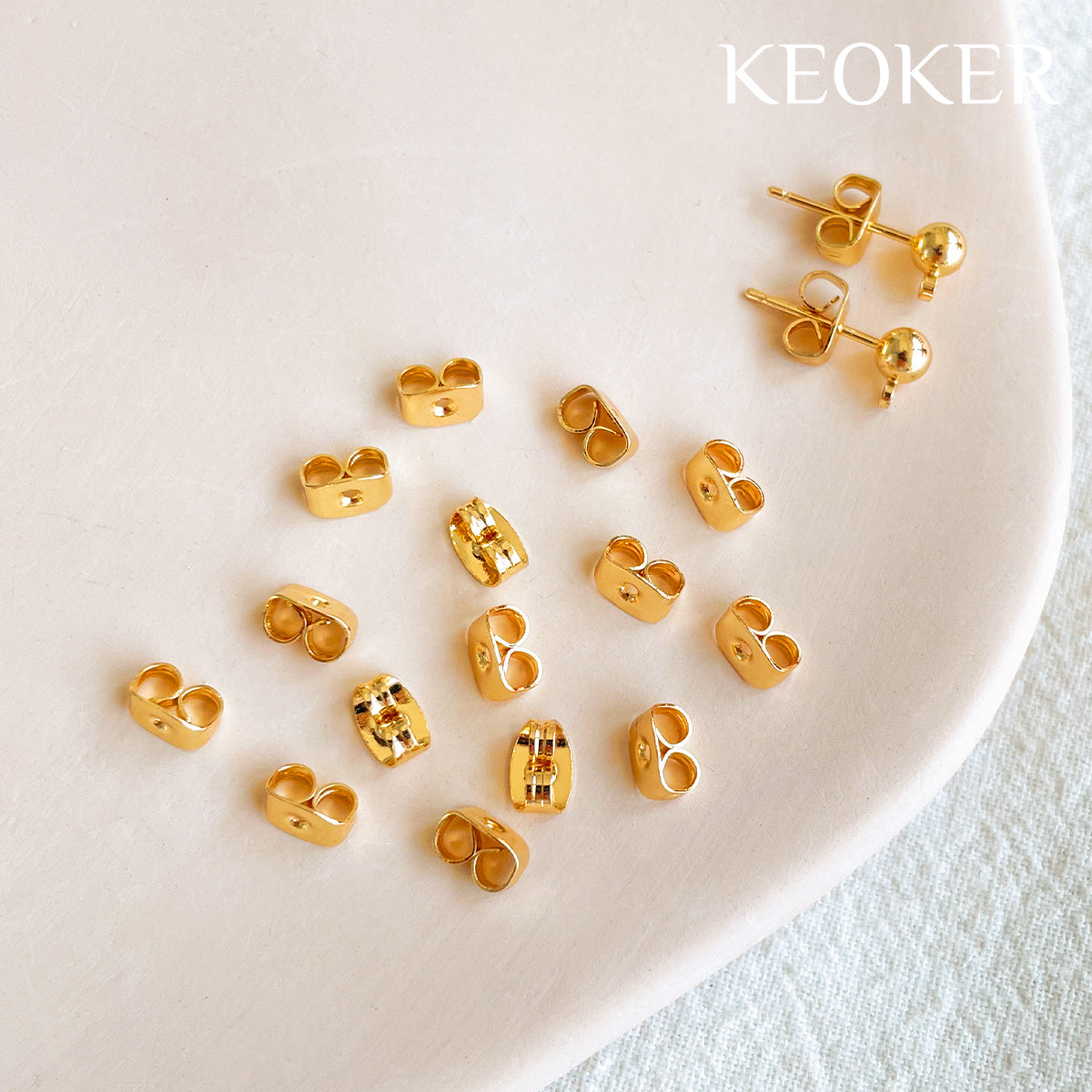 KEOKER 14K Gold Filled Earring Backs (50PCS)