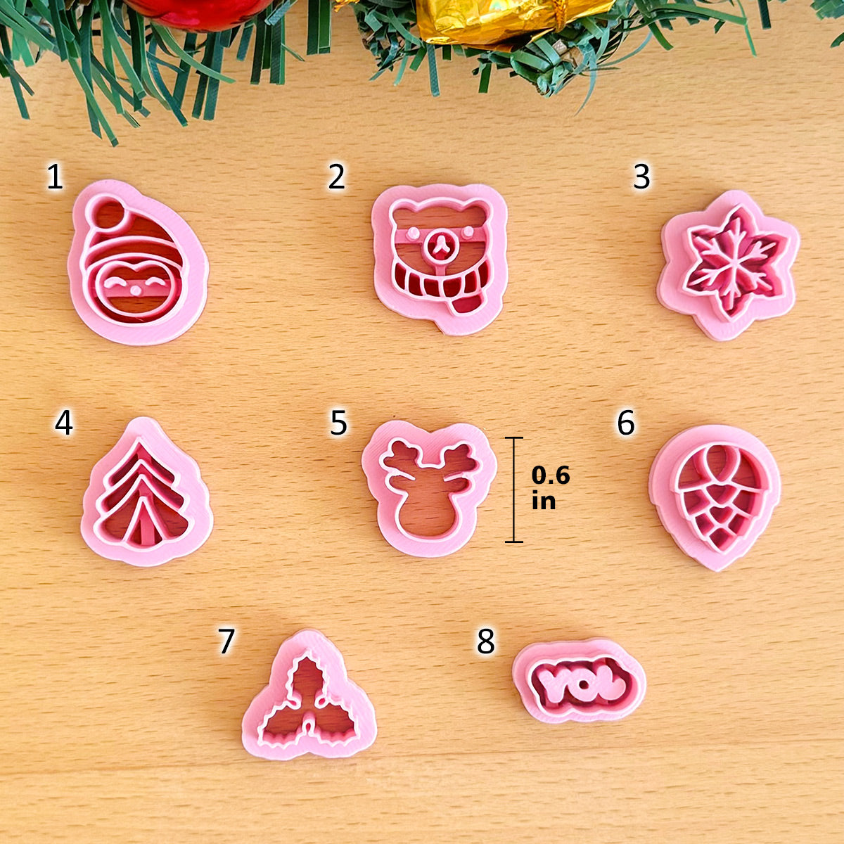 KEOKER Christmas Clay Cutters (8 Shapes)