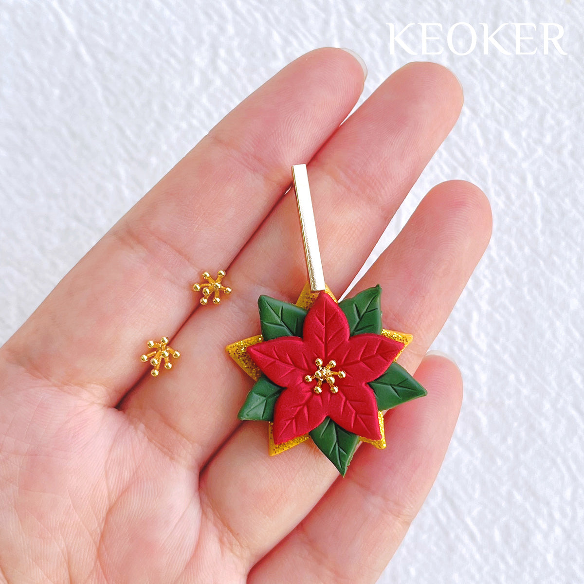 KEOKER 18K Gold Filled Flower Centers (10 PCS)