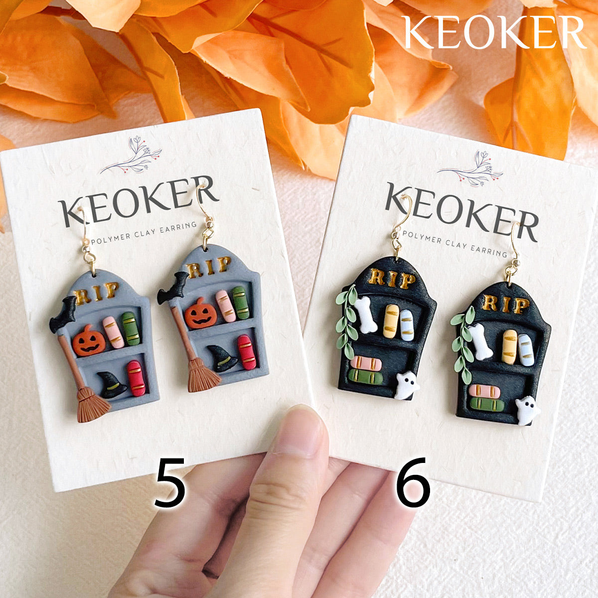 KEOKER Fall Bookshelf Polymer Clay Earrings