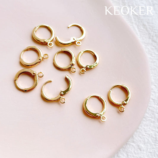 Pendientes de aro redondos rellenos de oro de 14 k de KEOKER (10 piezas)