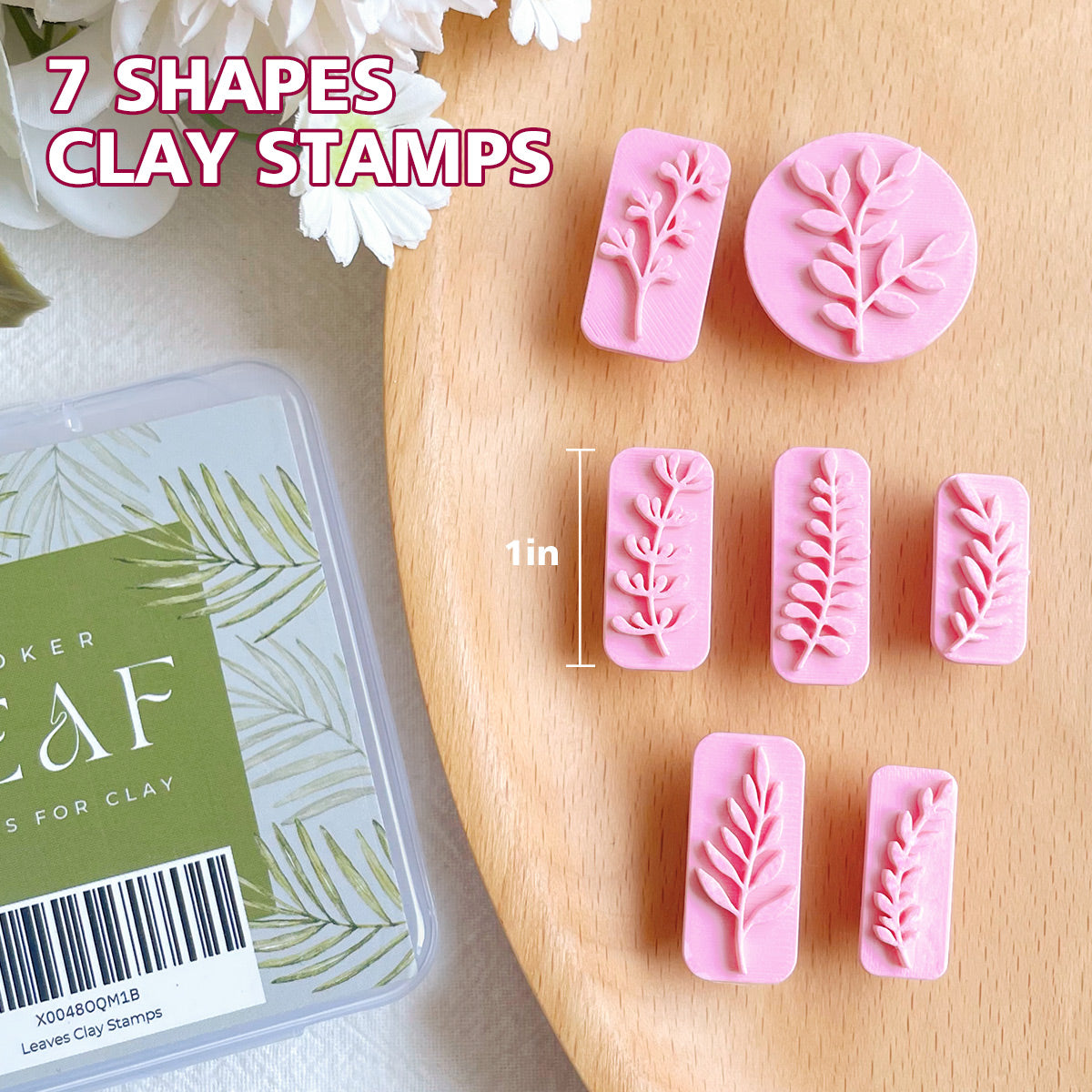 KEOKER Leaves Clay Stamps (7 Shapes)