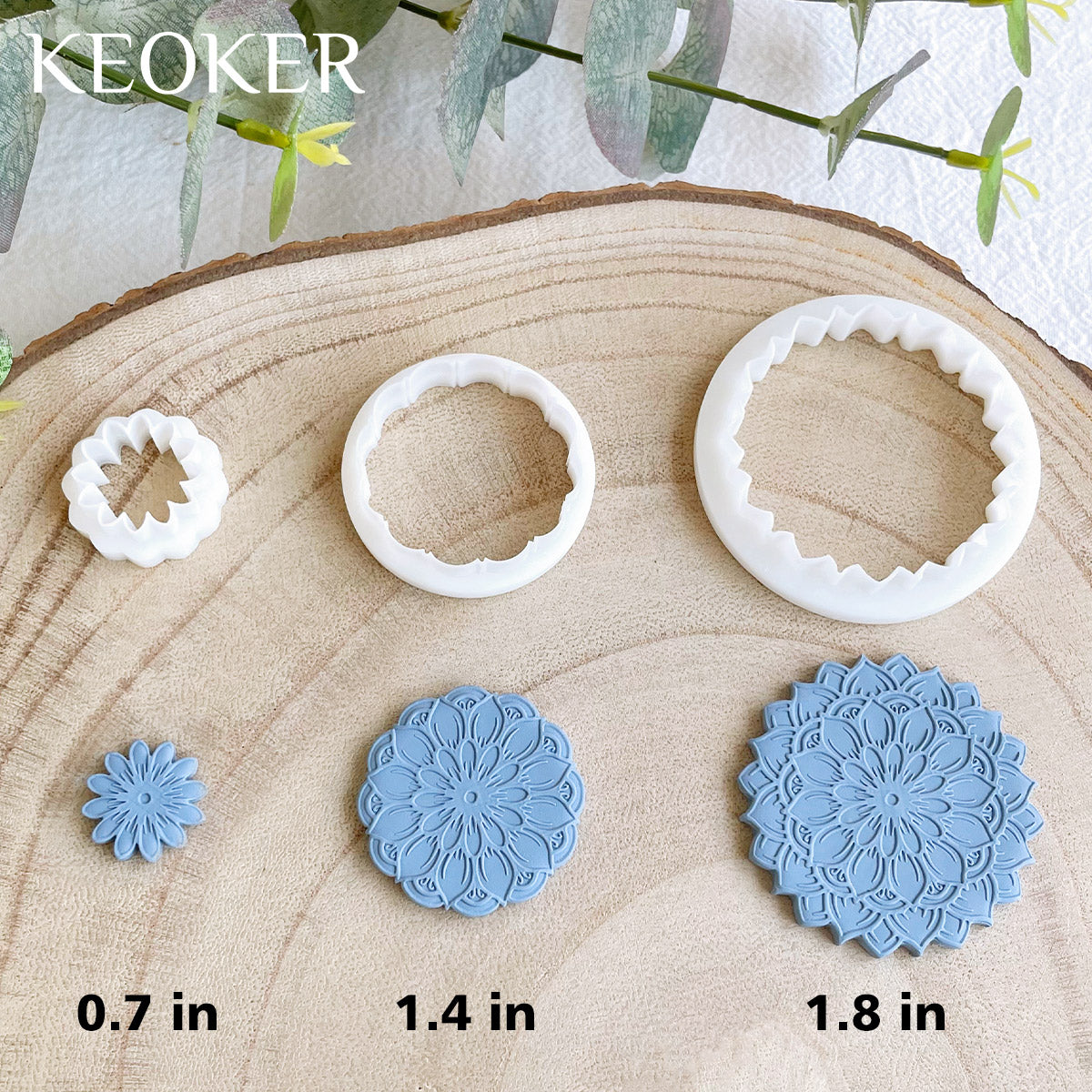 KEOKER Mandala Polymer Clay Cutters & Texture Mats For Clay